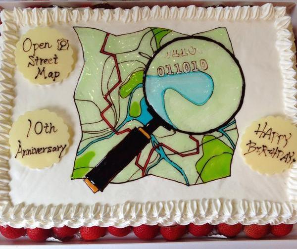 Geburtstagstorte der japanischen OSM Community.