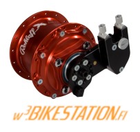 Rohloff Speedhub CC with disc brake mount and oem axle plate in red color
